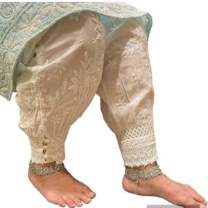 Chikankari Lycra Design Pant (White)